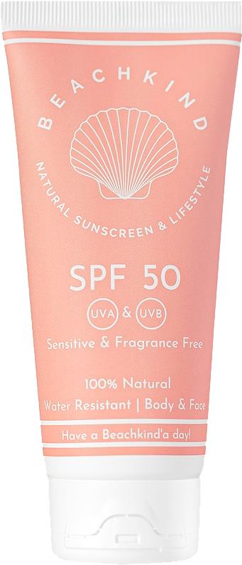 Beachkind Natural sunscreen sensitive fragrance free SPF50 100 ml