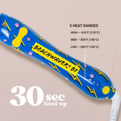 Beachwaver B1 Neon Electric Sky- 1 Inch Curling Iron