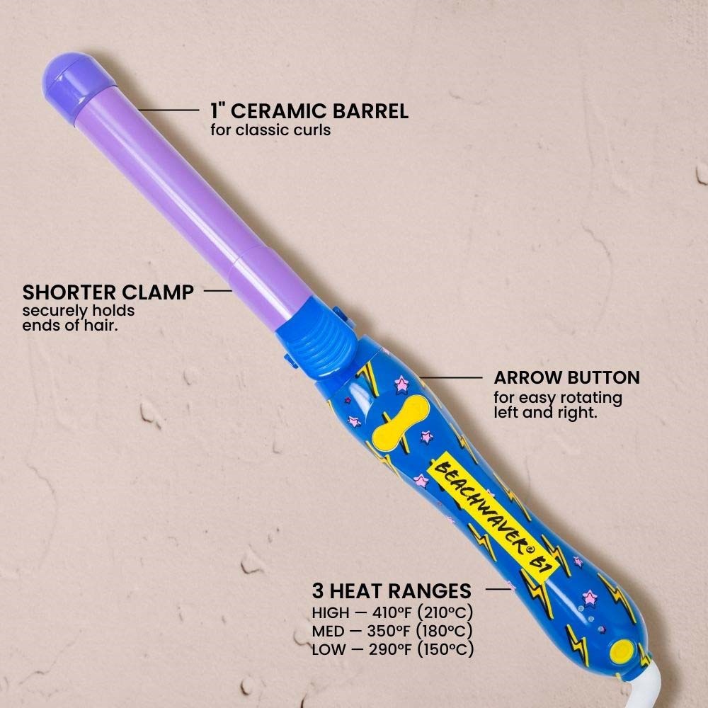 Beachwaver B1 Neon Electric Sky- 1 Inch Curling Iron (obrázok 3)