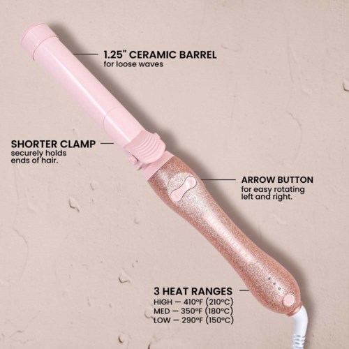 Плойка Beachwaver B1.25 Pink Glitter с автоматическим вращением, 1,25 дюйма — фото 7