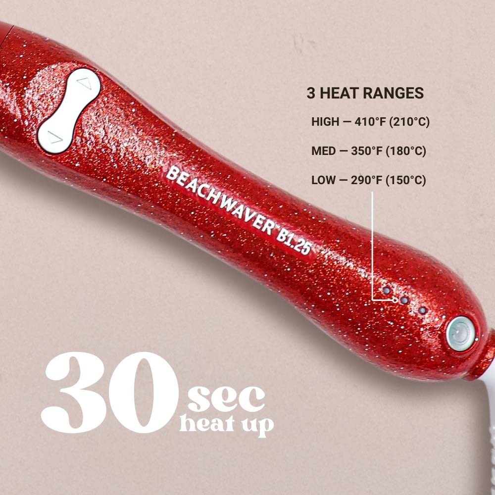 Beachwaver B1.25 Red Glitter- 1.25 Inch Curling Iron (obrázok 7)
