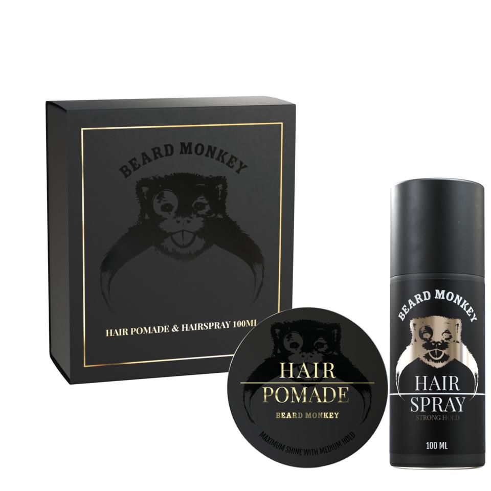 Beard Monkey Giftset  Hair - Pomade & Hairspray 100ml 