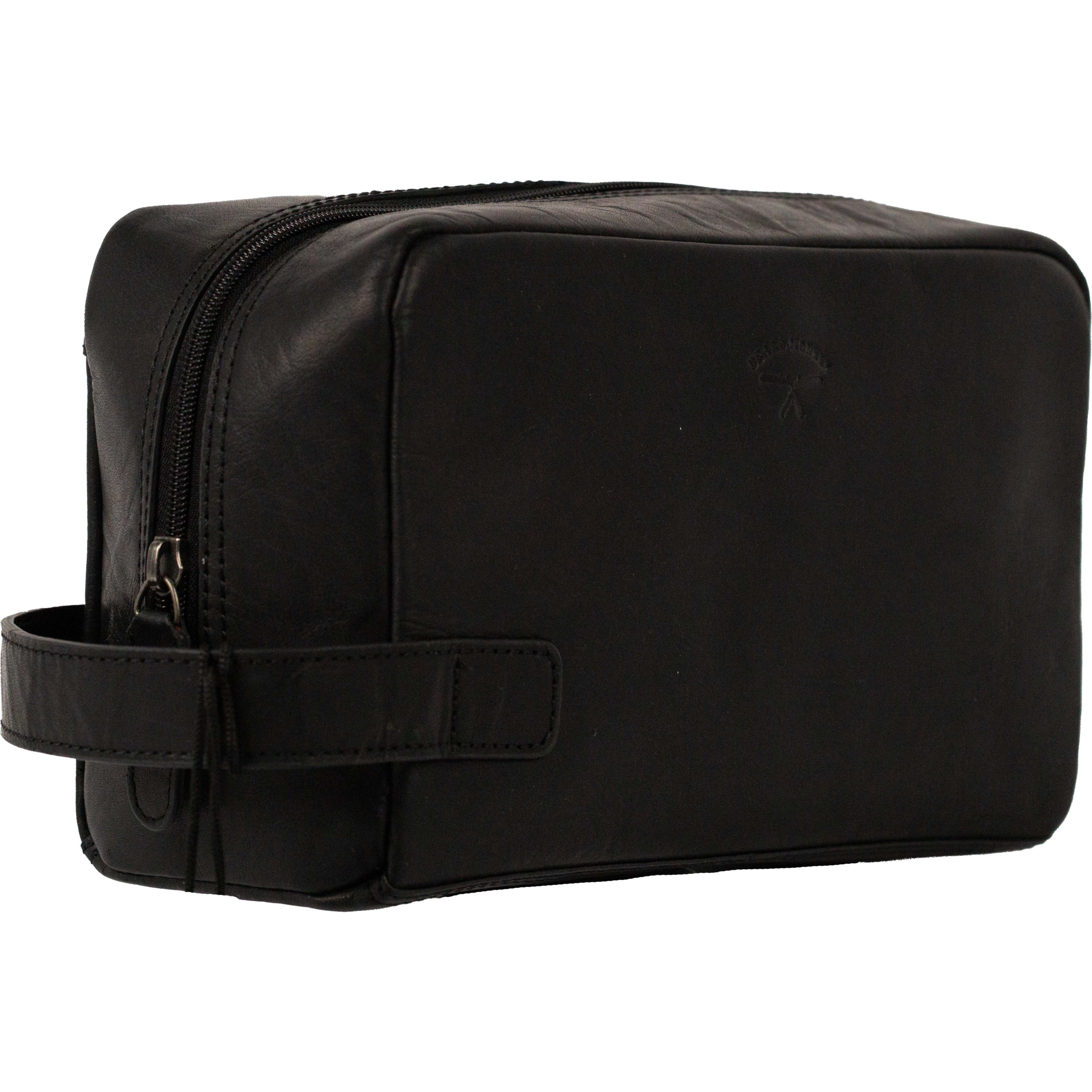 Beard Monkey Toiletry Bag Leather Black