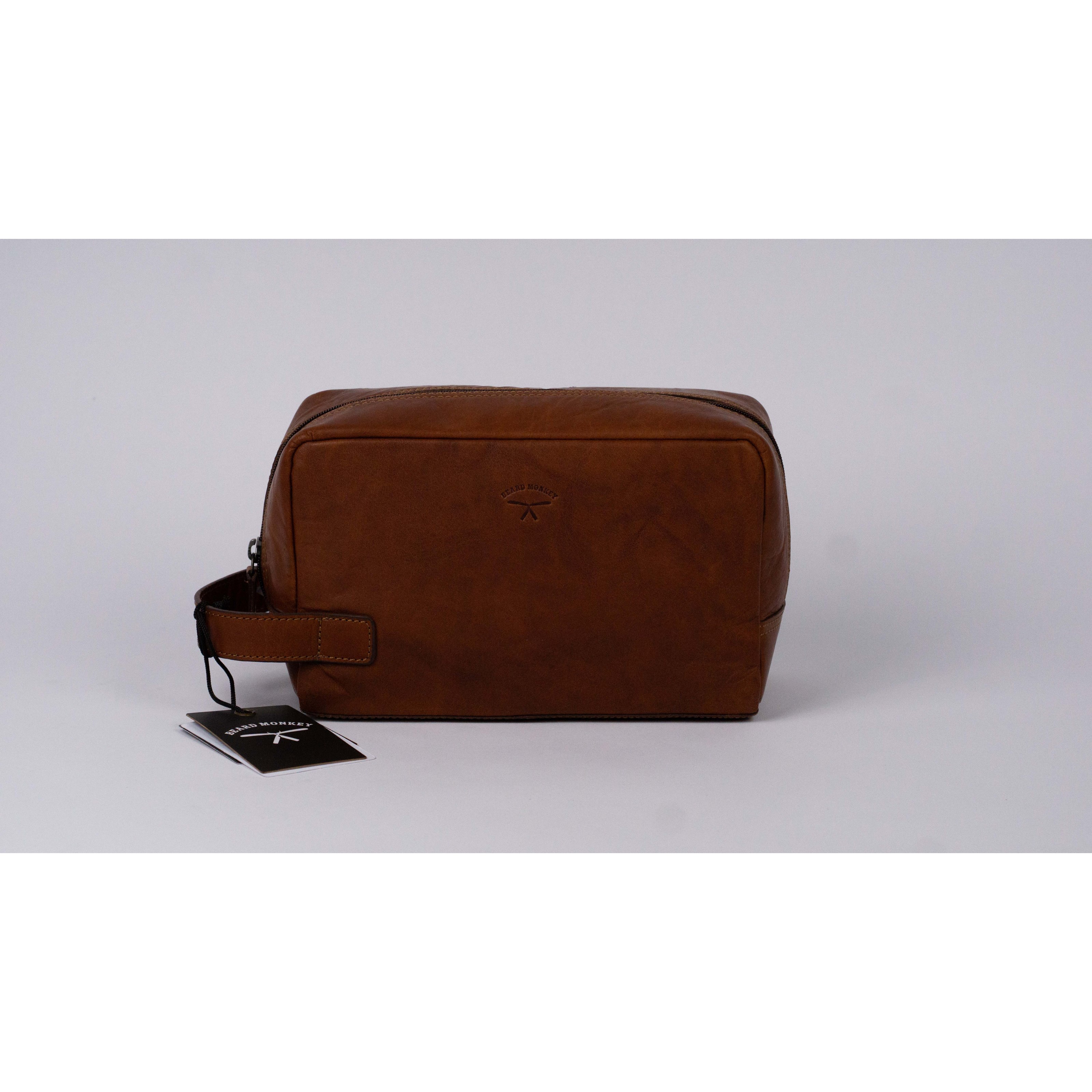 Beard Monkey Toiletry Bag Leather Brandy (obrázok 4)