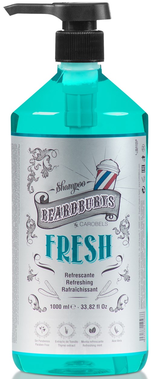 Beardburys Fresh Shampoo – Ultra-erfrischend Für Fettiges Haar, Mit Menthol & Aloe Vera, Parabenfrei