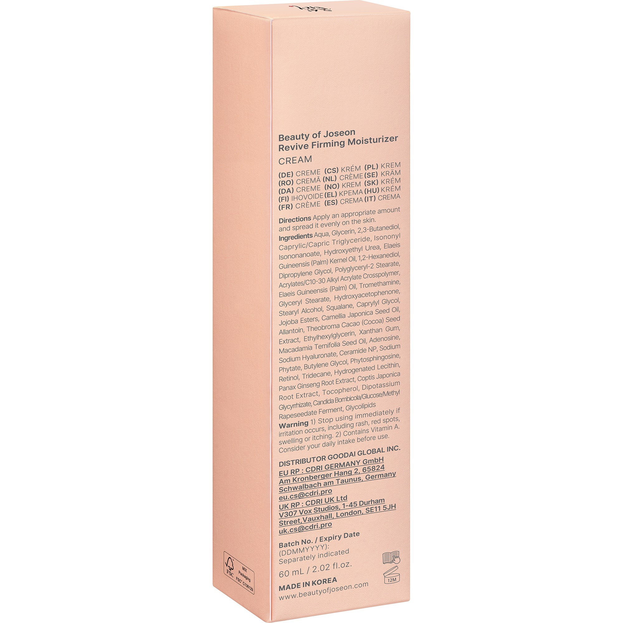 Beauty of Joseon Revive Firming Moisturizer 60 ml (obrázok 4)