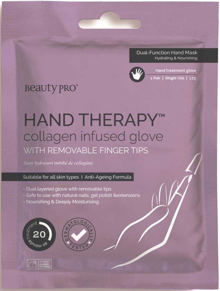 Beauty PRO Hand Therapy Collagen Infused Glove With Removable Finger Tips