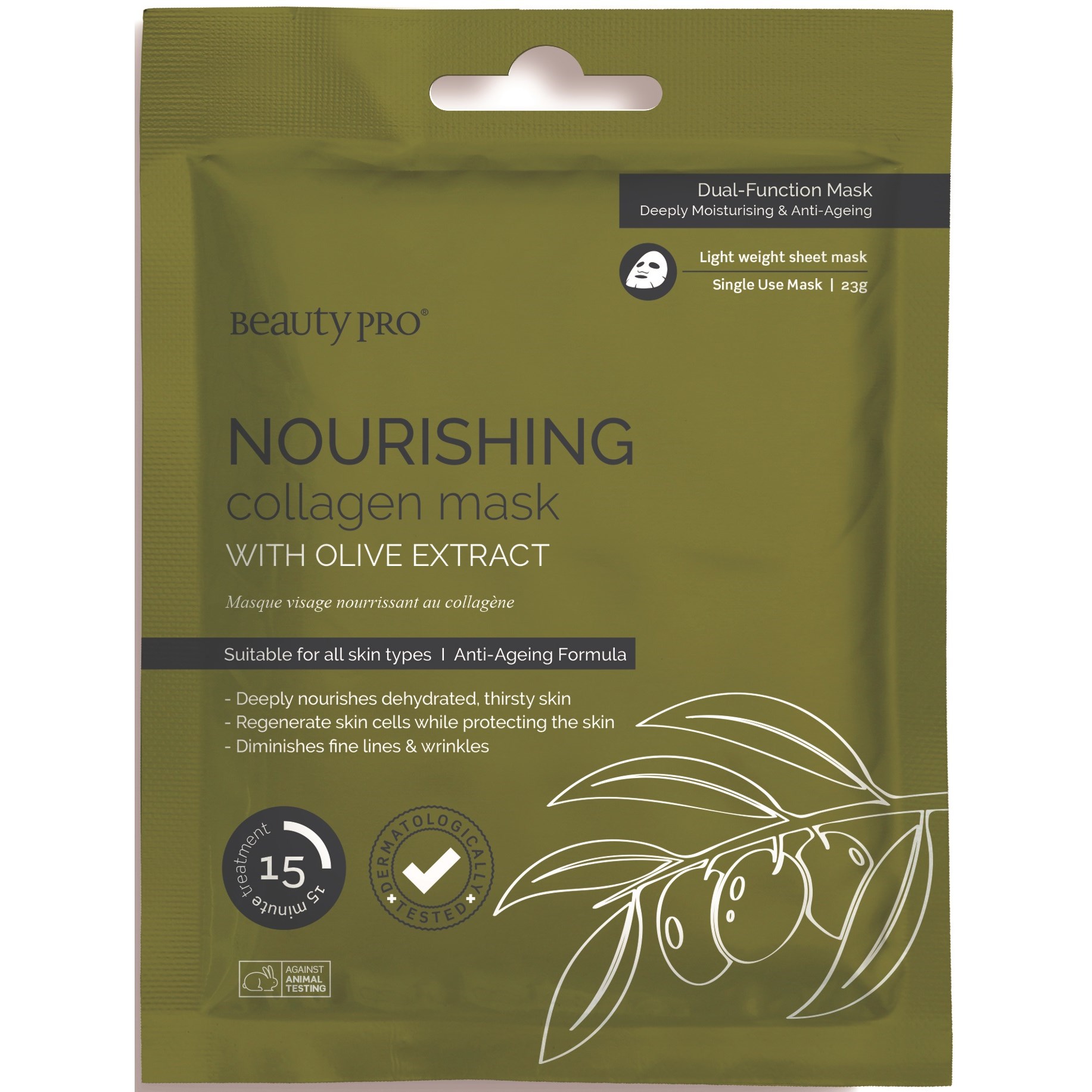 Läs mer om Beauty PRO Nourishing Collagen Mask With Olive Extract
