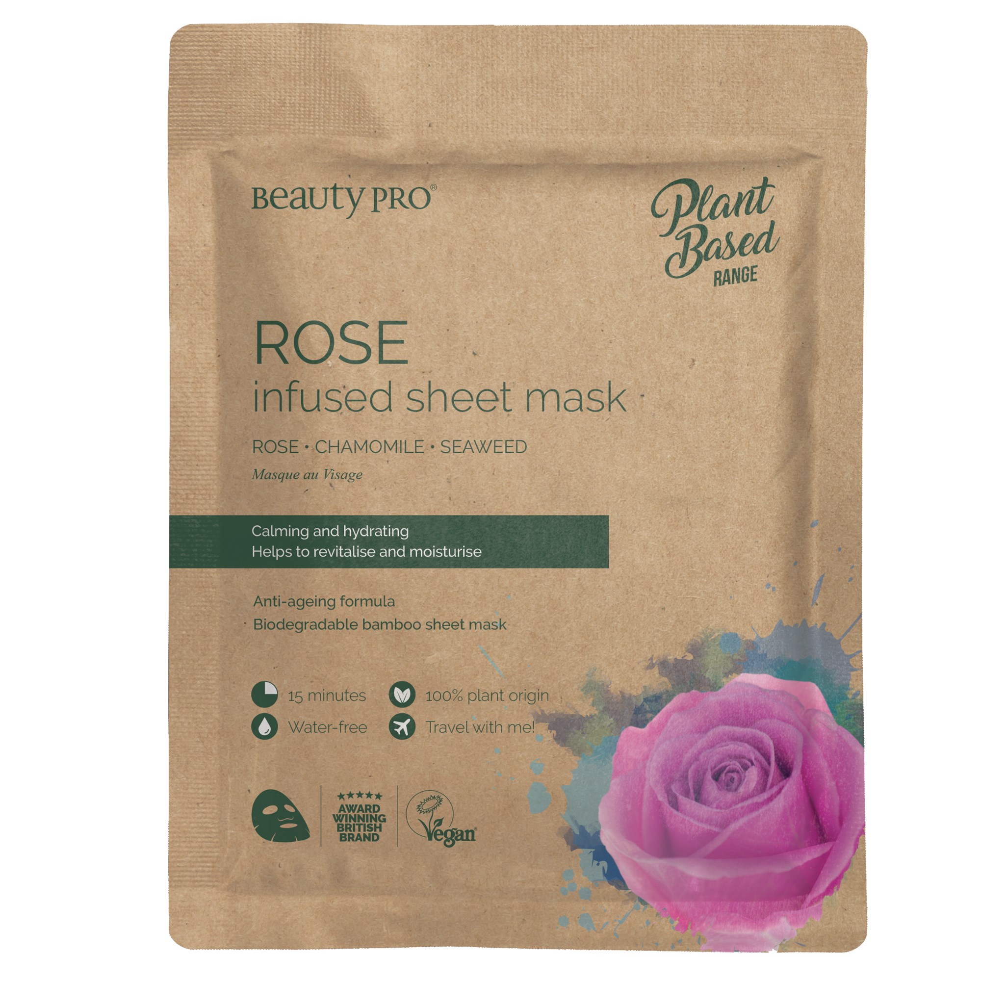 Läs mer om Beauty PRO Plant Based Rose Infused Sheet Mask