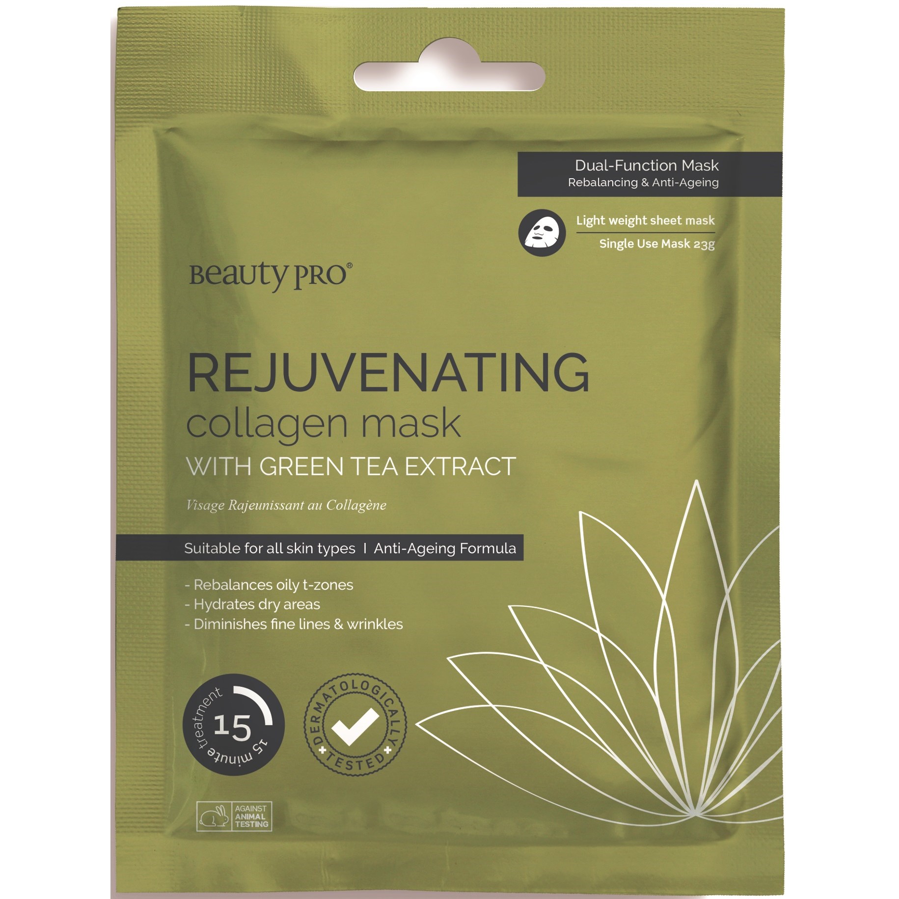 Bilde av Beauty Pro Rejuvenating Collagen Mask With Green Tea Extract
