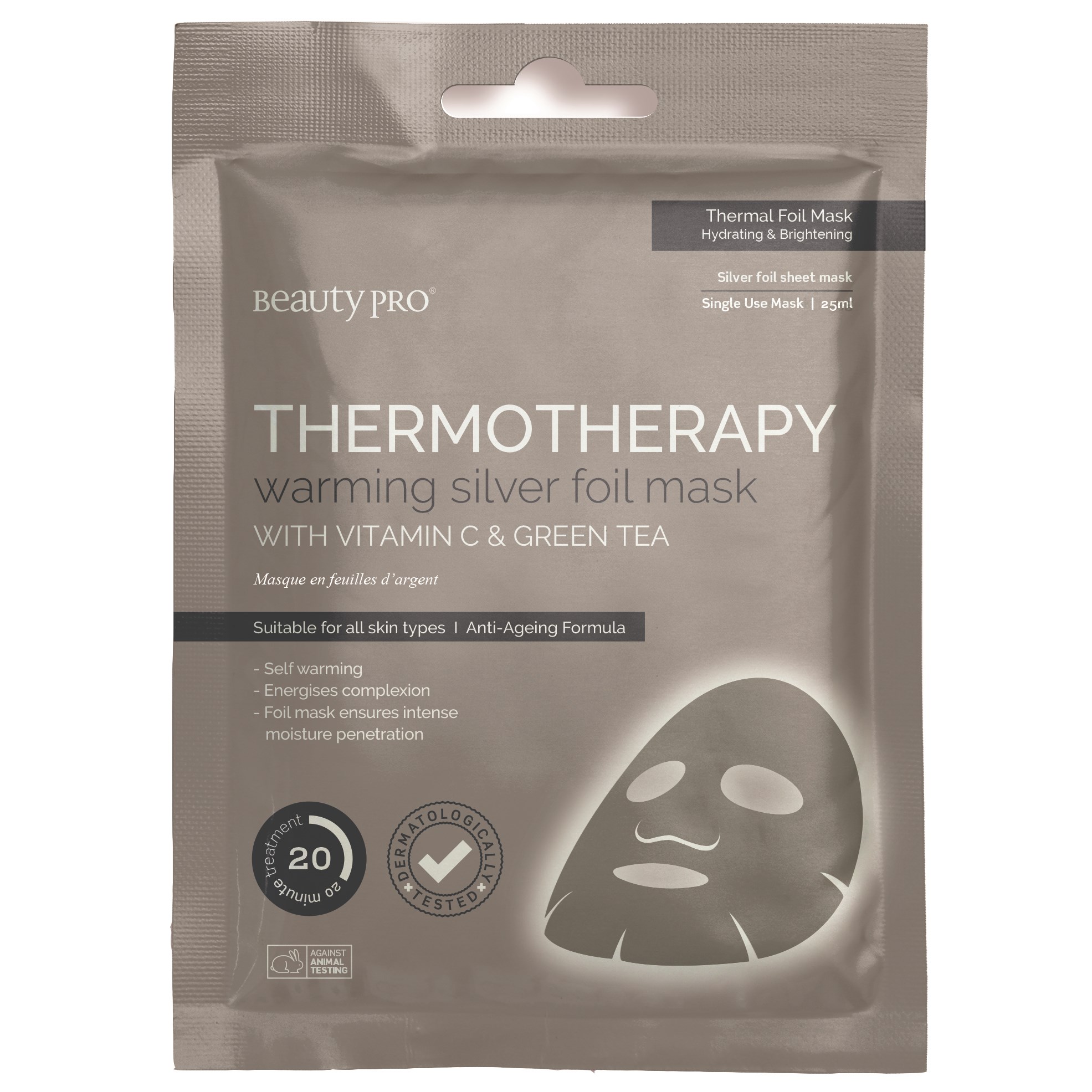Läs mer om Beauty PRO Thermoatherapy Warming Silver Foil Mask