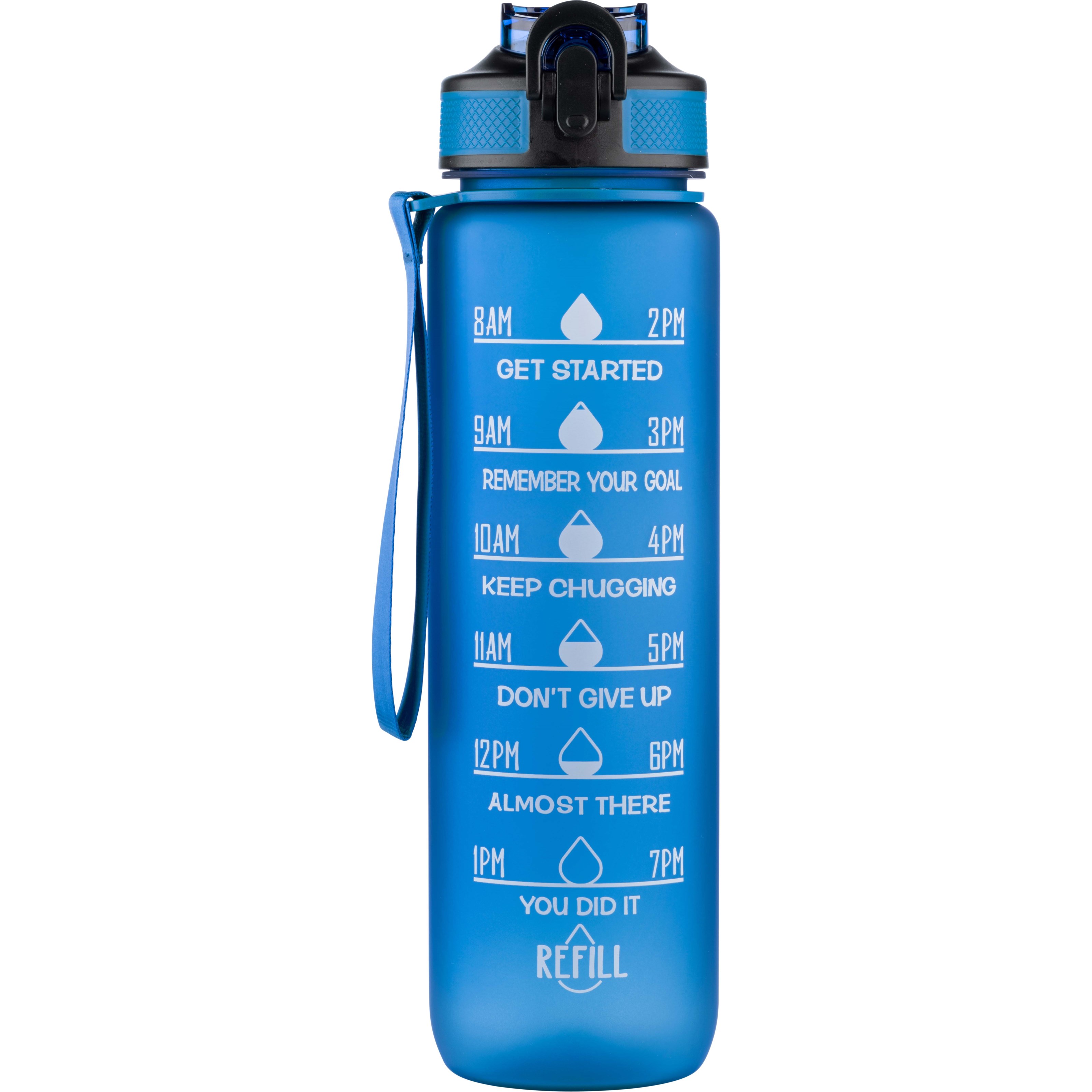 Läs mer om Beauty Rebels Motivational Water Bottle 1 L Blue