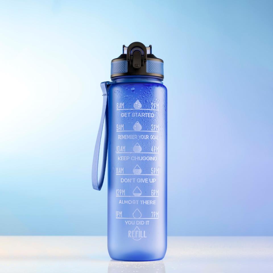 Beauty Rebels Motivational Water Bottle 1 L Blue
