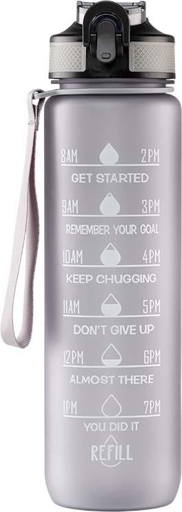 Beauty Rebels Motivational Water Bottle 1 L Grey