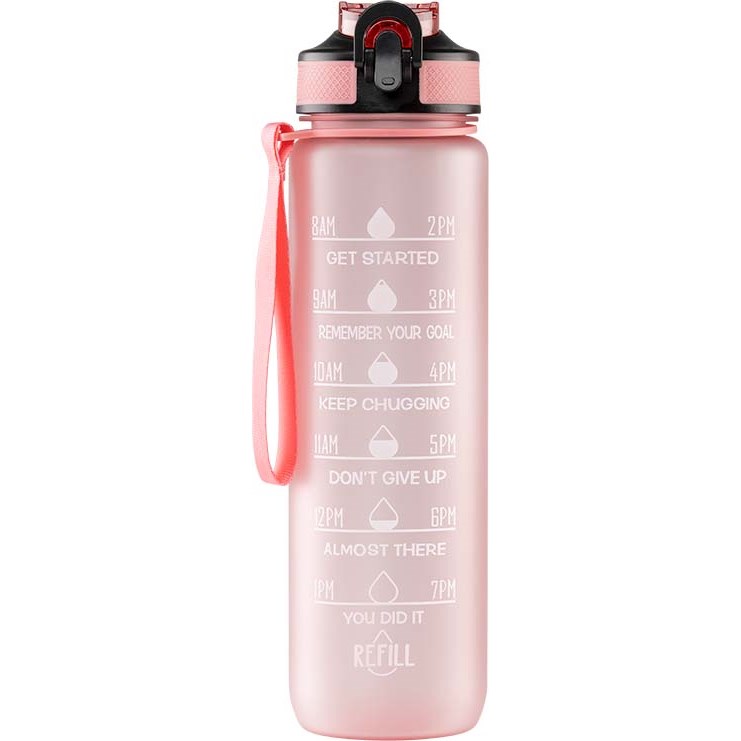 Bilde av Beauty Rebels Motivational Water Bottle 1 L Pink