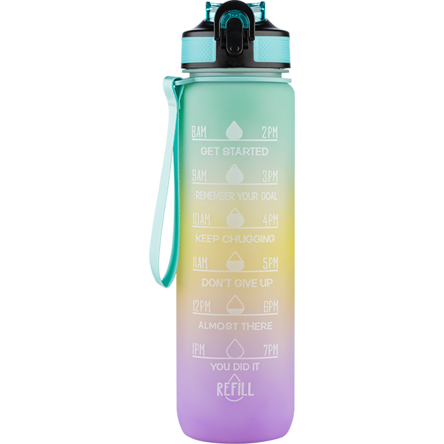 Läs mer om Beauty Rebels Motivational Water Bottle 1 L Rainbow