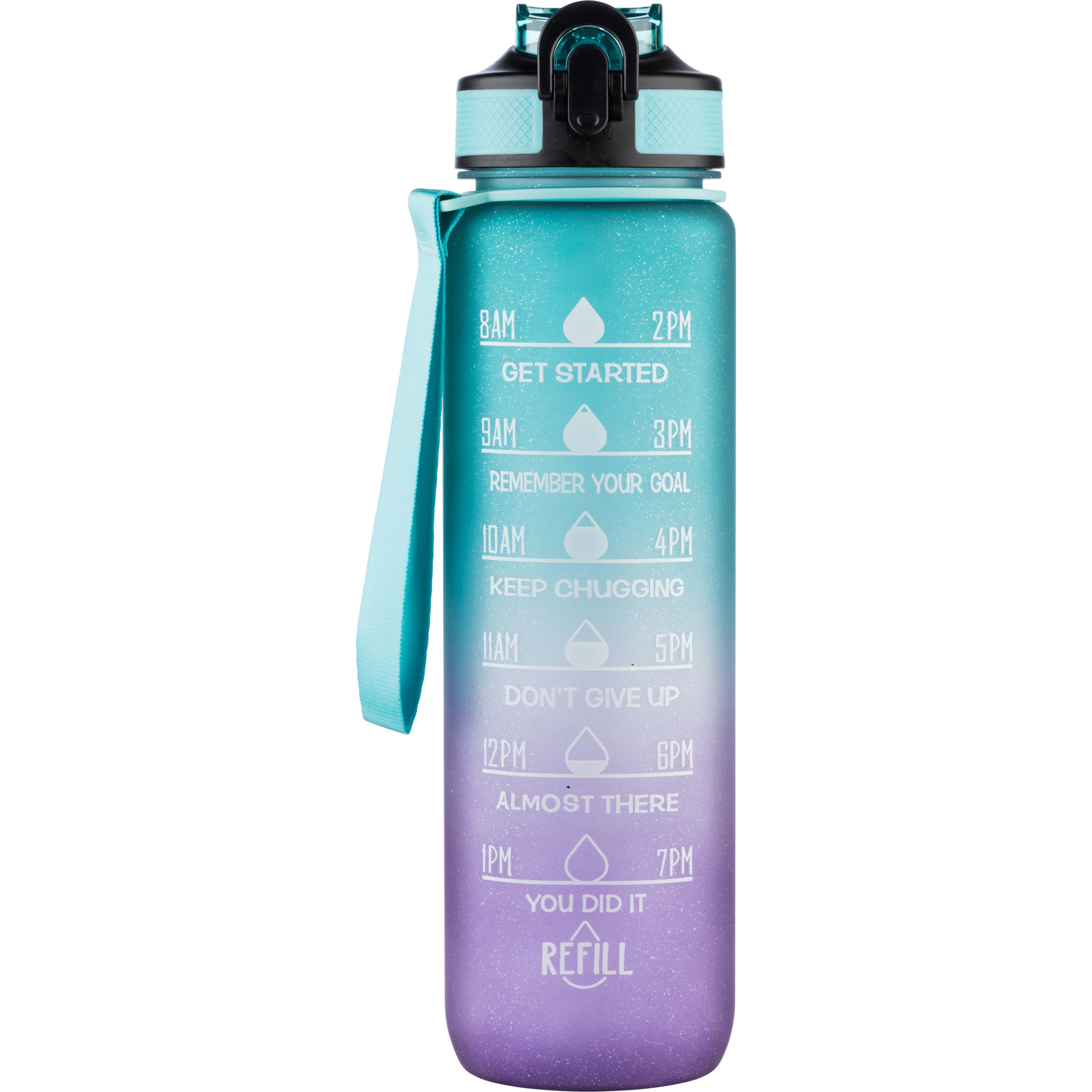 Bilde av Beauty Rebels Motivational Water Bottle 1 L Stardust Green