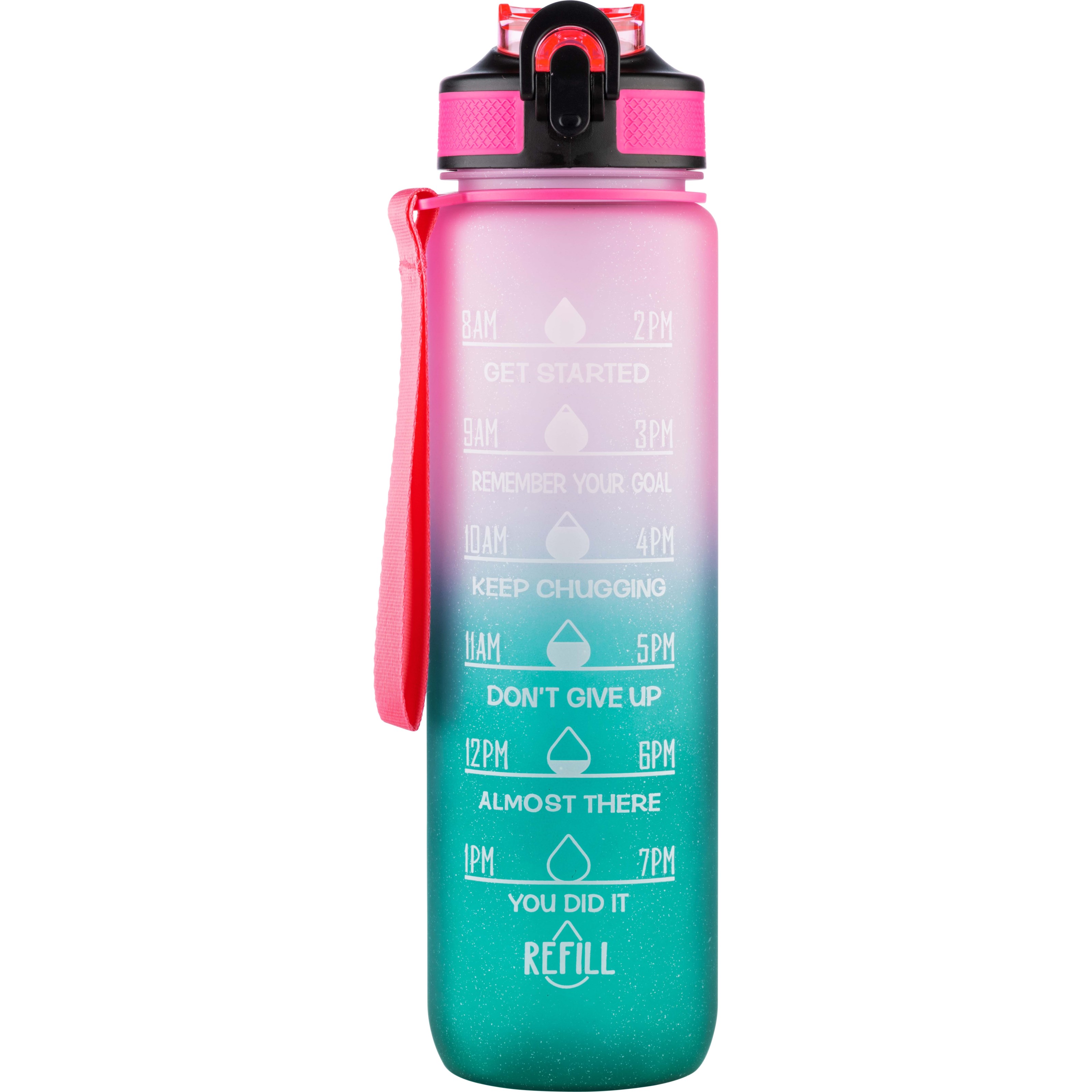 Bilde av Beauty Rebels Motivational Water Bottle 1 L Stardust Pink