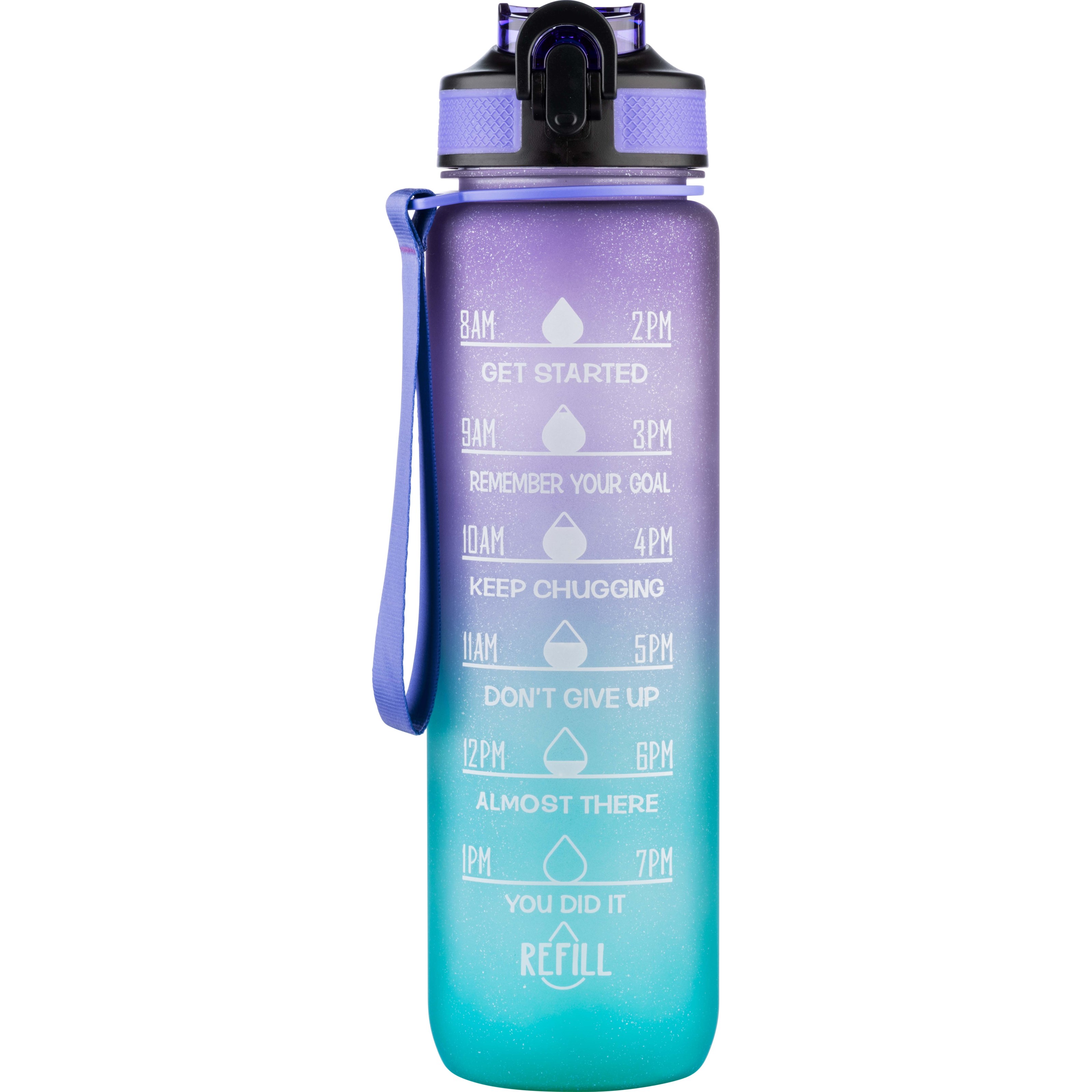 Läs mer om Beauty Rebels Motivational Water Bottle 1 L Stardust Purple