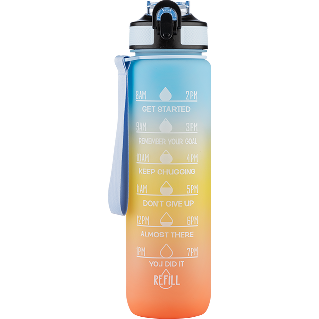 Läs mer om Beauty Rebels Motivational Water Bottle 1 L Sunrise