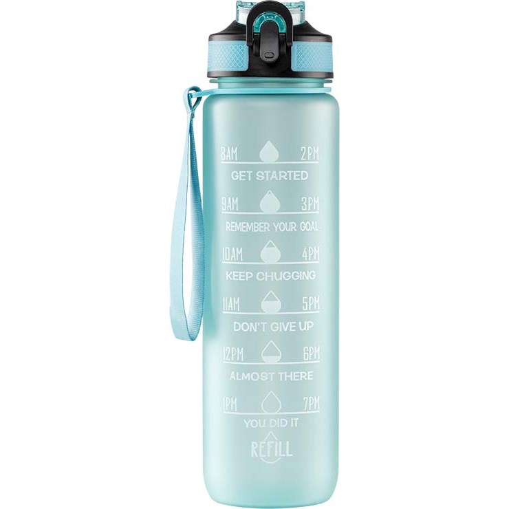 Bilde av Beauty Rebels Motivational Water Bottle 1 L Turquoise