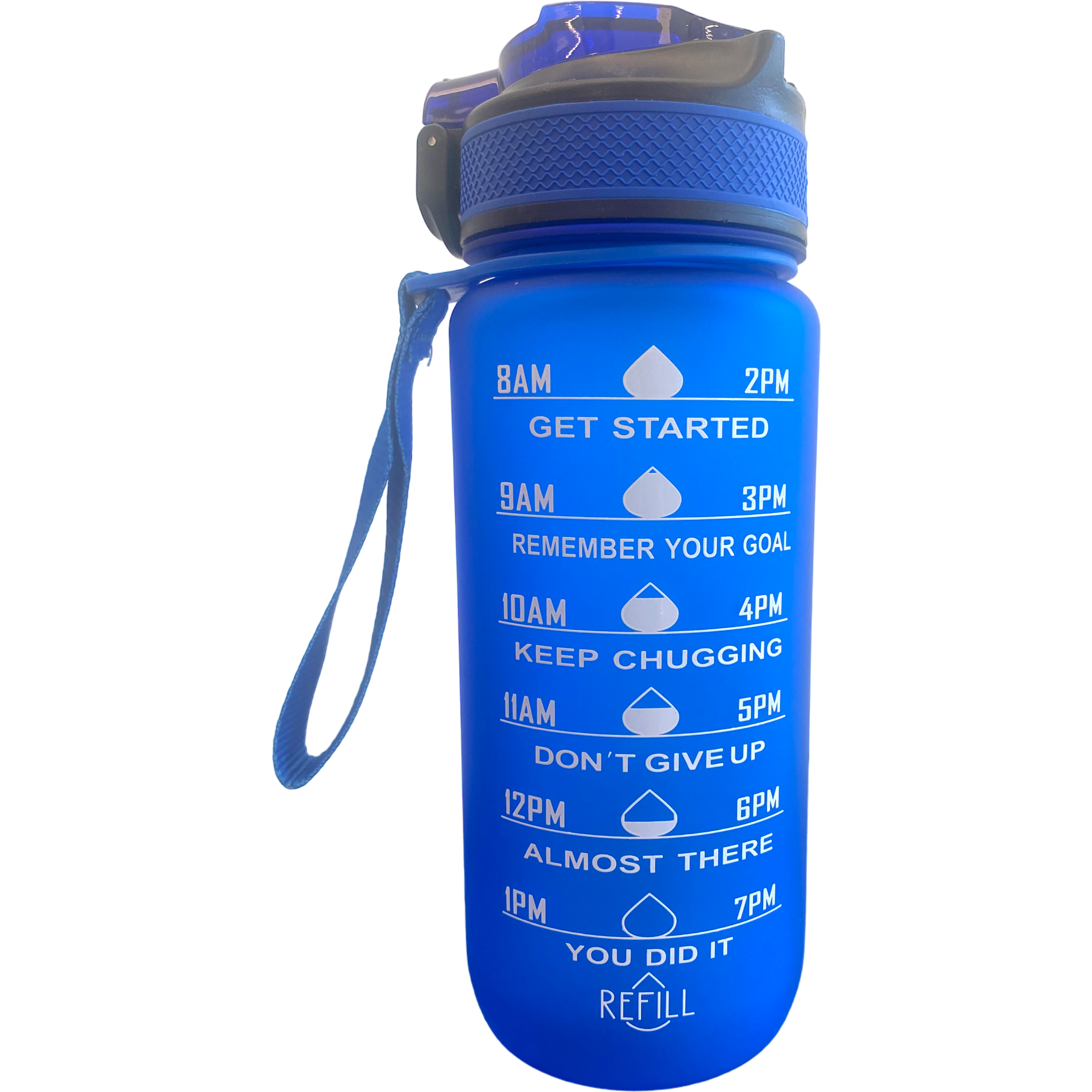 Läs mer om Beauty Rebels Motivational Water Bottle 600 ml Blue