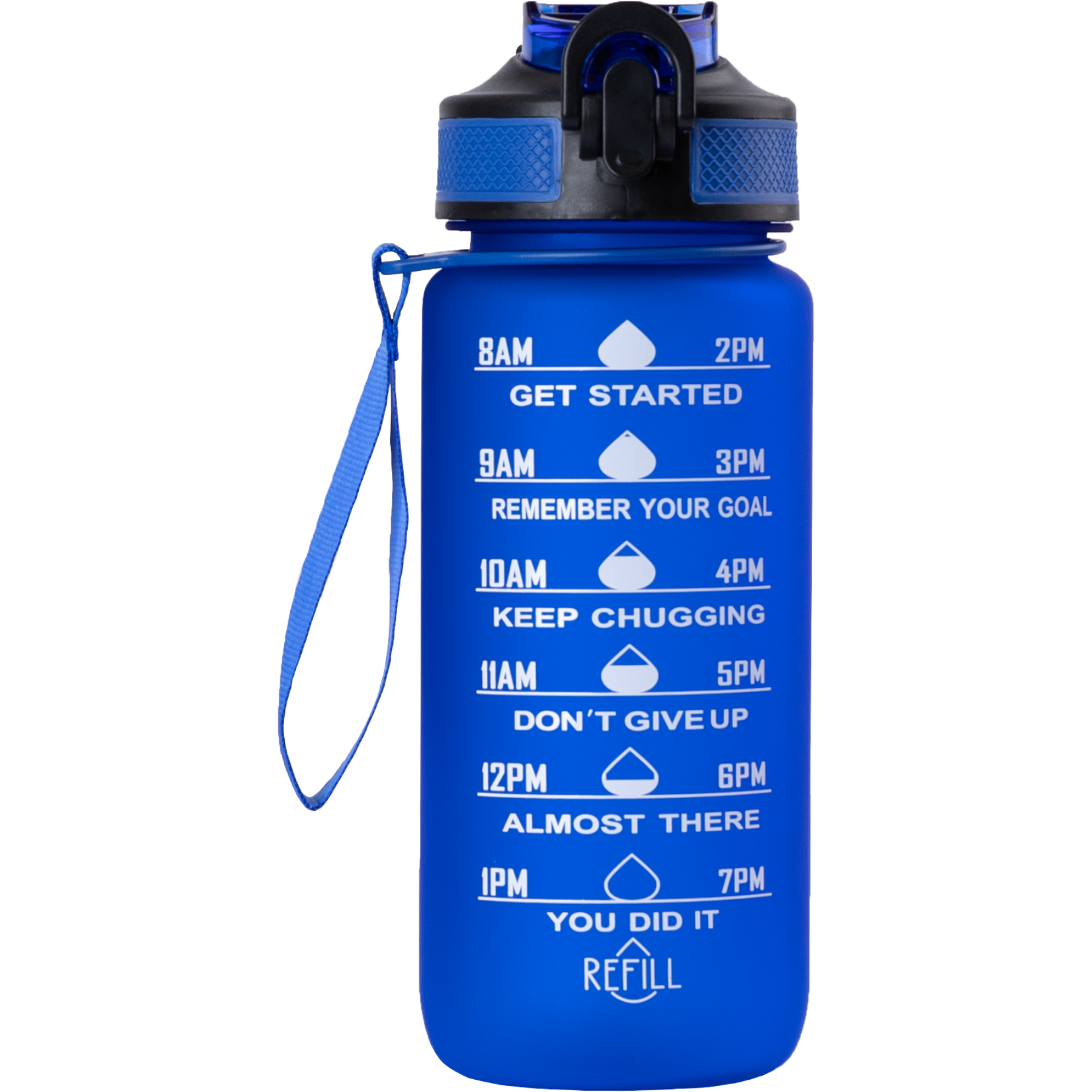 Beauty Rebels Motivational Water Bottle 600 ml Blue