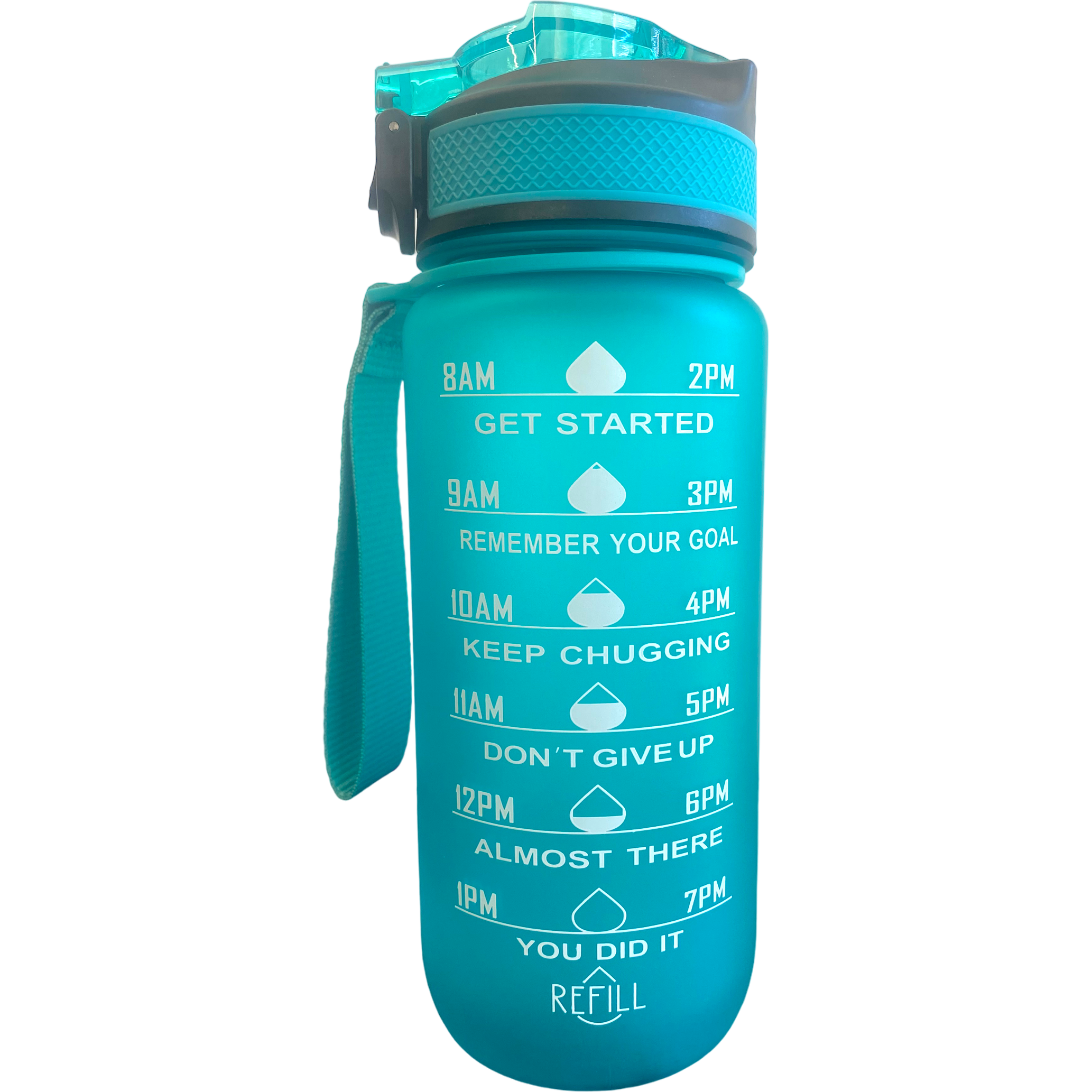 Läs mer om Beauty Rebels Motivational Water Bottle 600 ml Turquoise