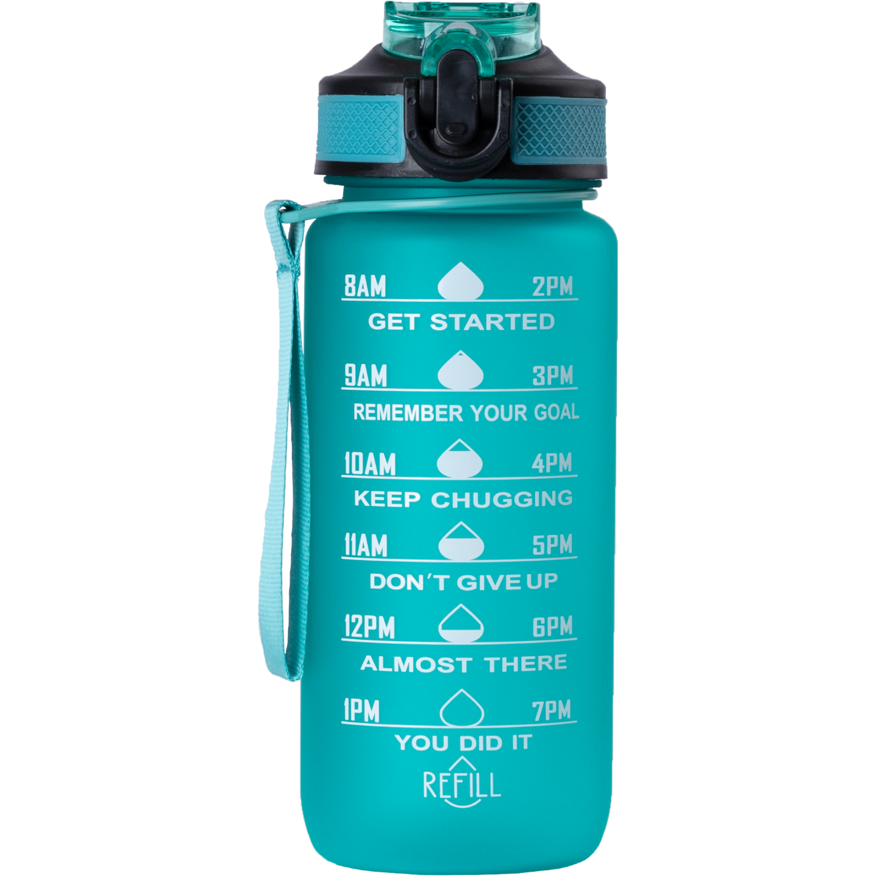 Bilde av Beauty Rebels Motivational Water Bottle 600 Ml Turquoise