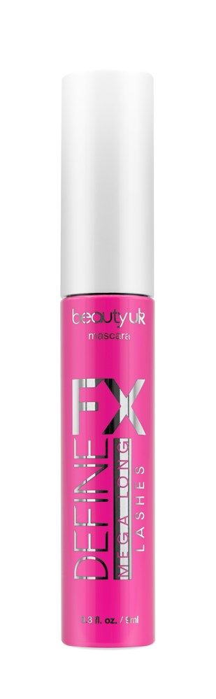 Eine pinke und weiße Tube mit der Aufschrift 'Defining Lash' Mascara von Beauty UK. Die Tube wirkt schlank und lang.