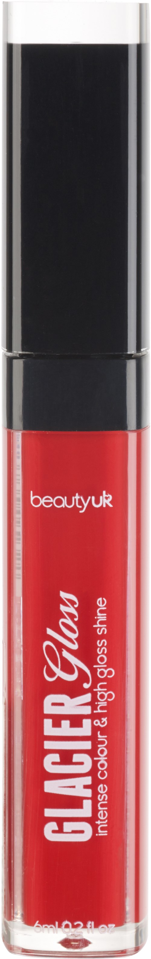 A red lip gloss tube with a black cap and white text that says "GLOSSIFIER" and "BLAZING GLORY".