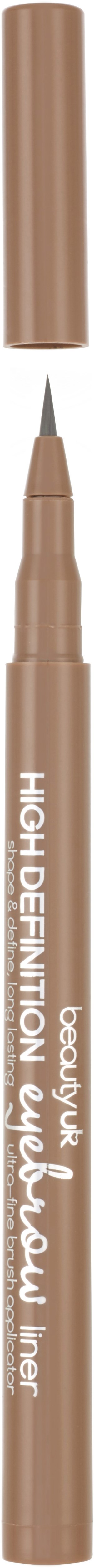 Een beige pen met dop, gelabeld 'High Definition Liquid' voor nauwkeurig schrijven of tekenen.