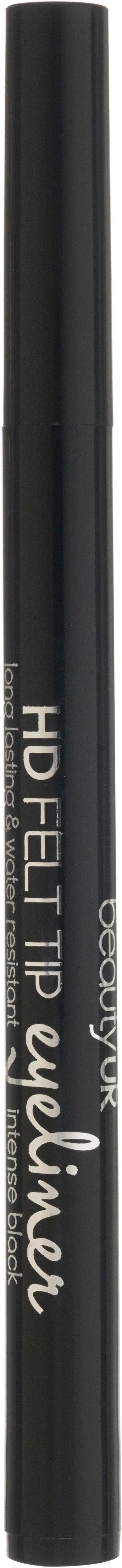 A black pen with white text reading "HD Felt Tip Eyeliner" on it.