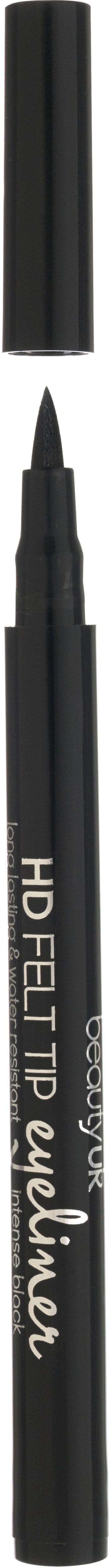 A black marker pen with a cap, labeled "HD Felt Tip Marker" on a black background.