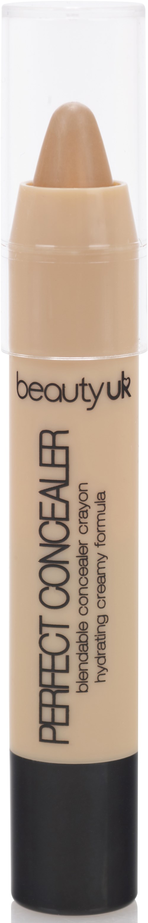 Beige concealer-penna med svart botten, märkt 'Perfect Concealer' av Beauty UK.