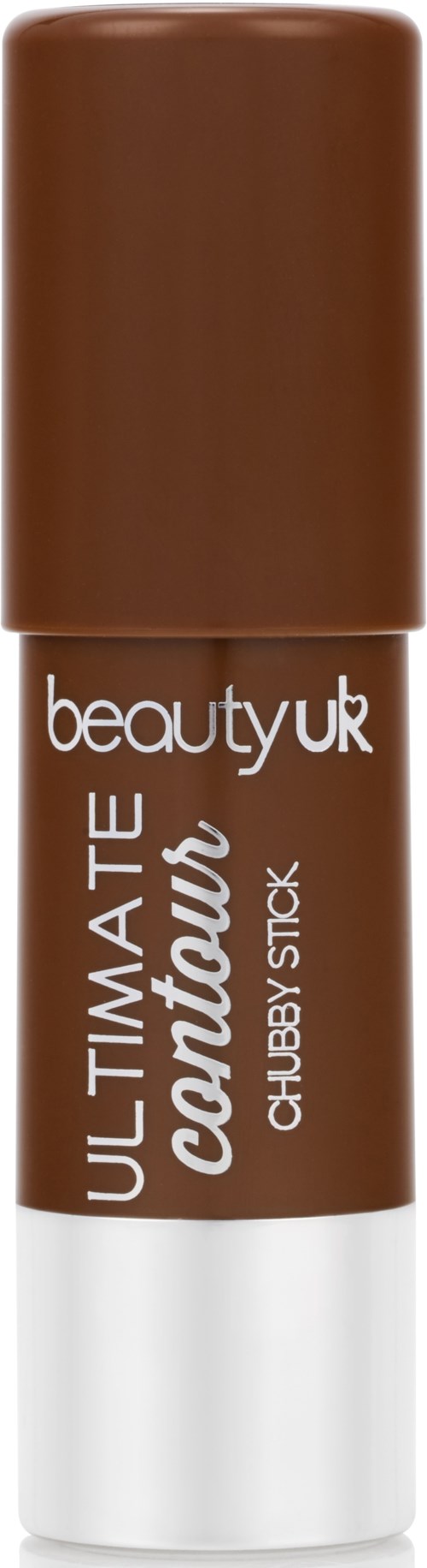 En läppstift i brunt med vit och brun förpackning, märkt 'beauty uk Ultimate Contour Chubby Stick.'