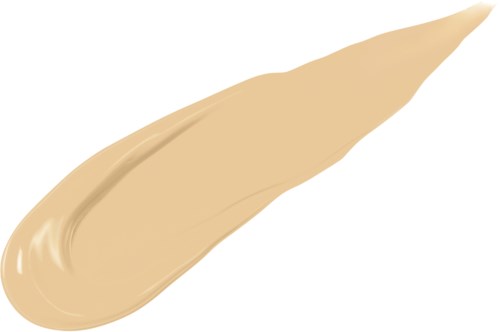 Et beige makeupprodukt, sannsynligvis foundation eller concealer, med kremaktig tekstur og børstestrøk.