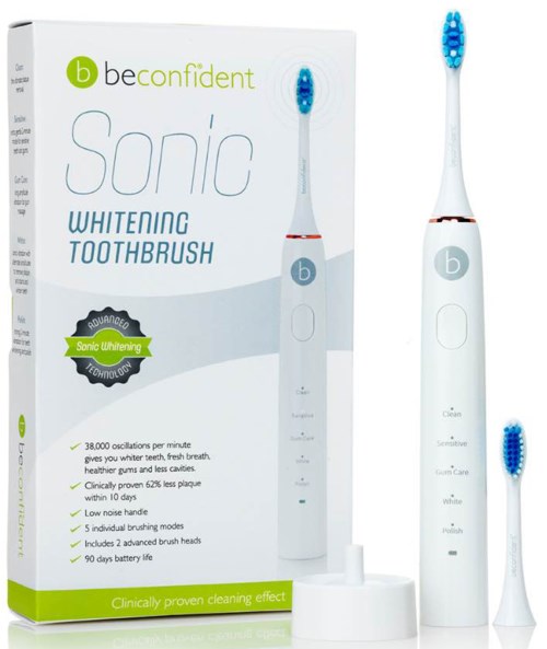 Beconfident Beconfident Sonic Whitening Toothbrush. White/rose gold