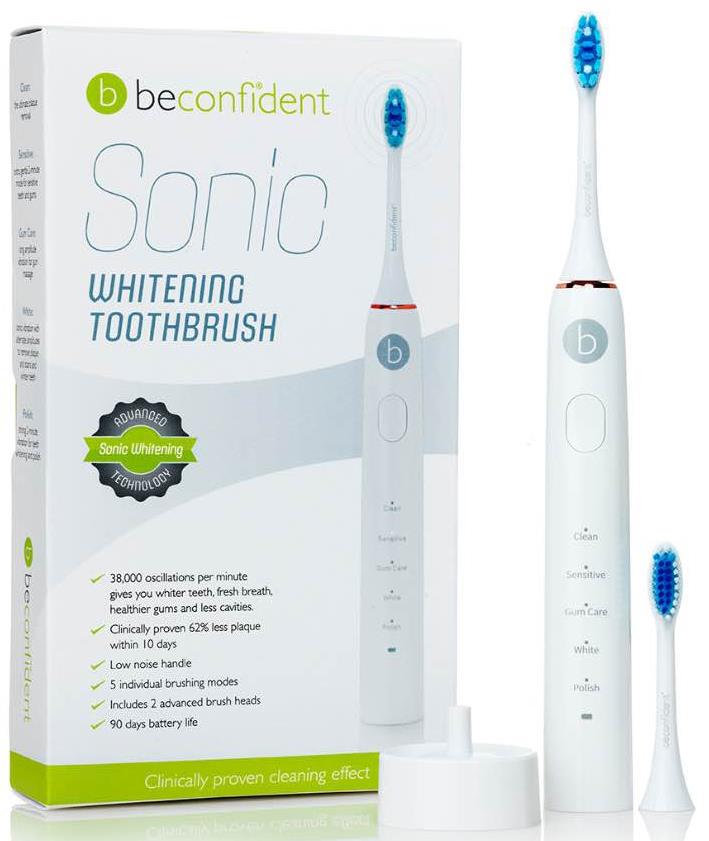 Beconfident®  Beconfident Sonic Whitening Toothbrush. White/rose gold