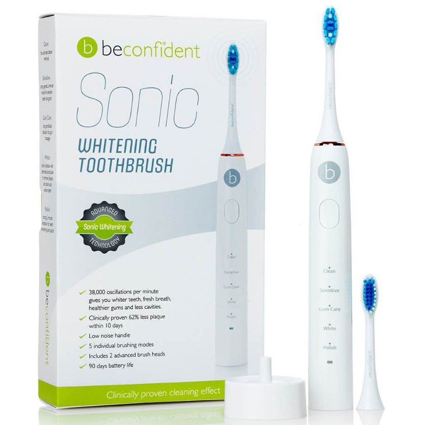 Läs mer om Beconfident Beconfident Sonic Whitening Toothbrush. White/rose gold