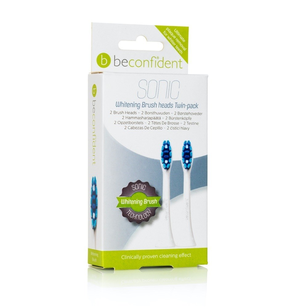 Läs mer om Beconfident Sonic Toothbrush heads 2-pack Whitening White