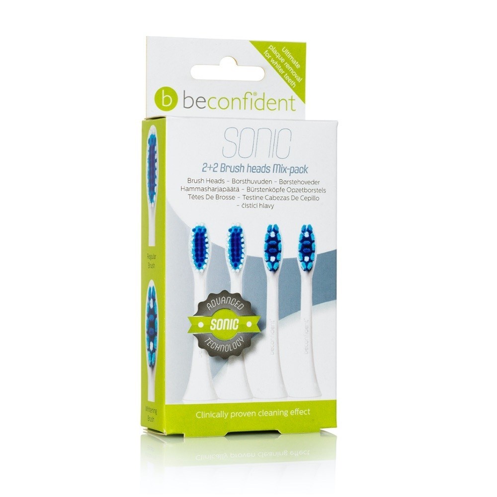 Läs mer om Beconfident Sonic Toothbrush heads Mix-pack Regular/Whitening White