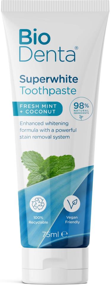 Beconfident® SUPERWHITE Toothpaste Fresh Mint + Coconut 75 ml