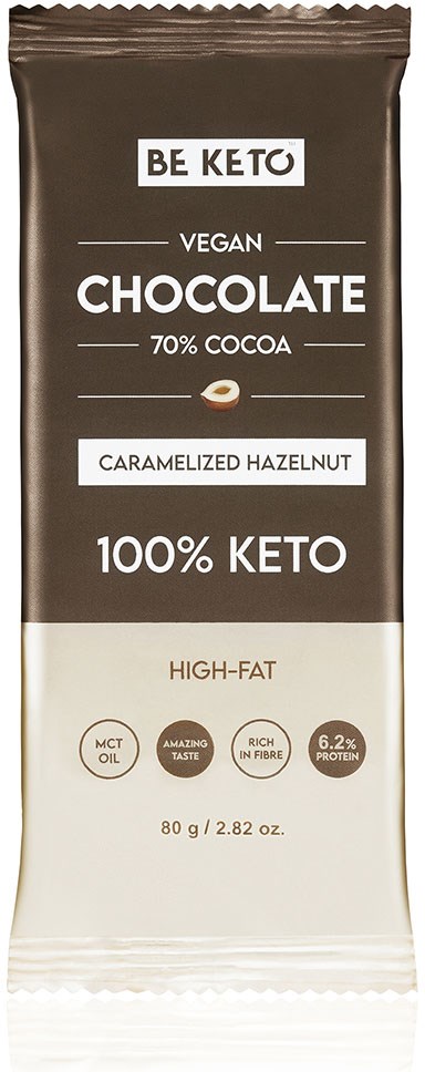 BeKeto KETO Chocolate + MCT Oil Caramelized Hazelnut
