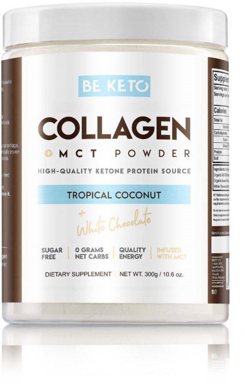 BeKeto KETO Collagen + MCT Tropical Coconut + White Chocolate