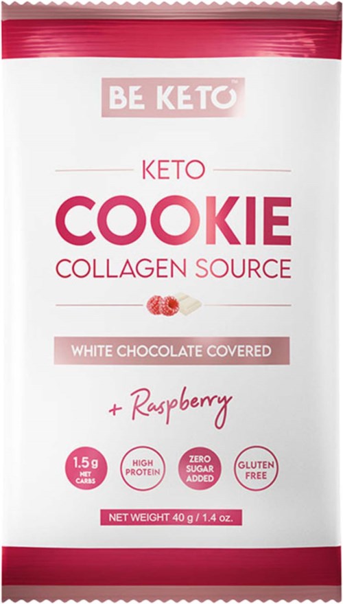BeKeto KETO Cookie White Chocolate & Raspberry 40 g