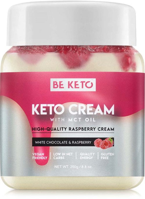BeKeto KETO Cream White Chocolate & Raspberry + MCT 250 g