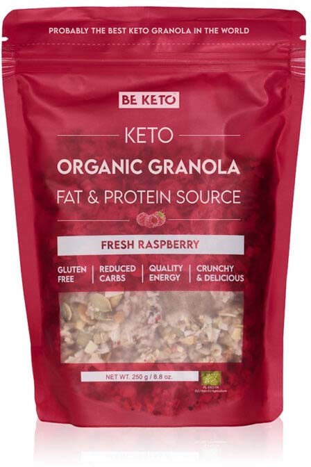 BeKeto KETO Organic Granola Fresh Raspberry 250 g