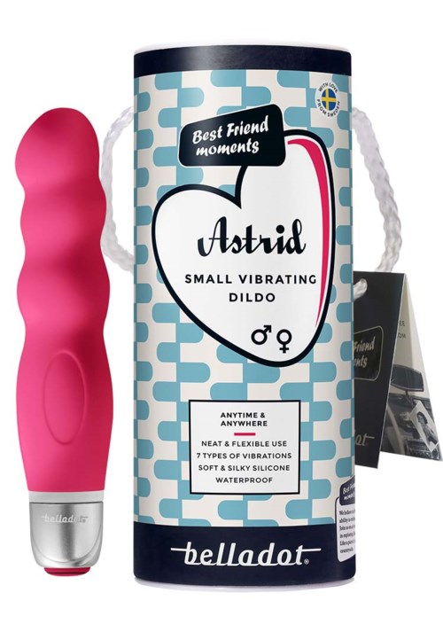 Belladot Astrid Small Vibrating Dildo  Red