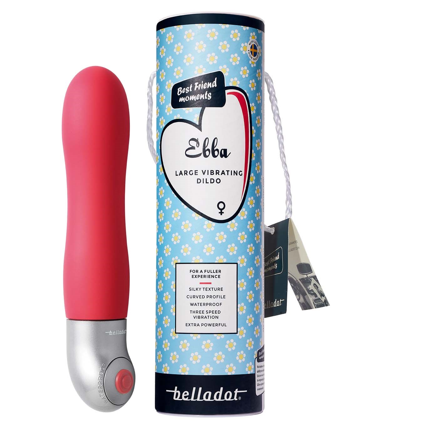 Belladot Ebba Large Vibrating Dildo  Red